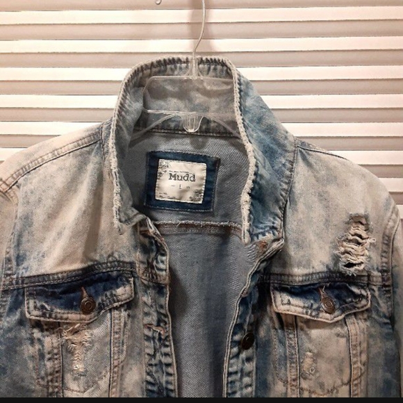 Mudd women's denim jeans destress jacket . Size large - Picture 3 of 12